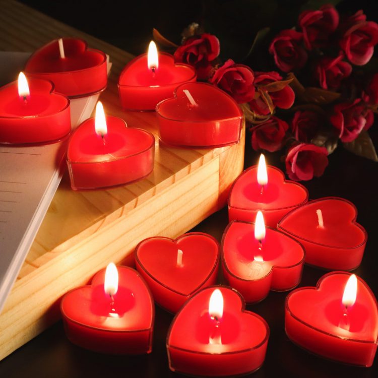 LoveGlow Heart Tealight Candle Set