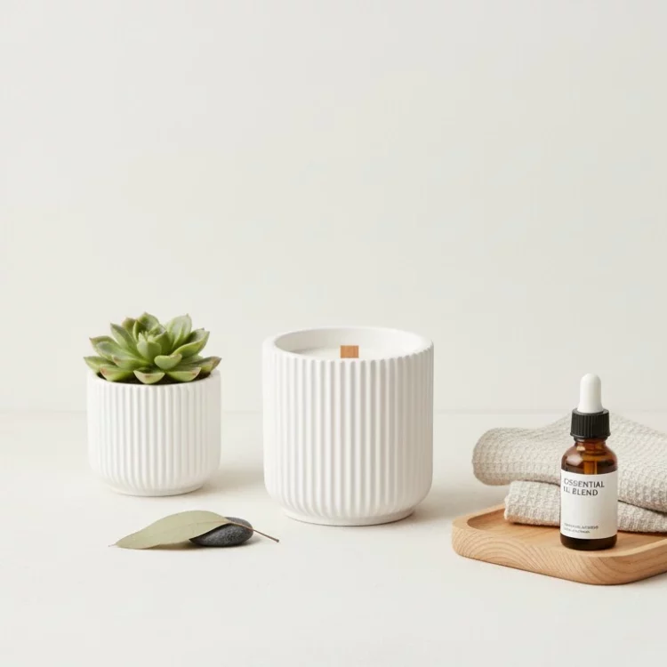 Pastel Stripe Candle Set