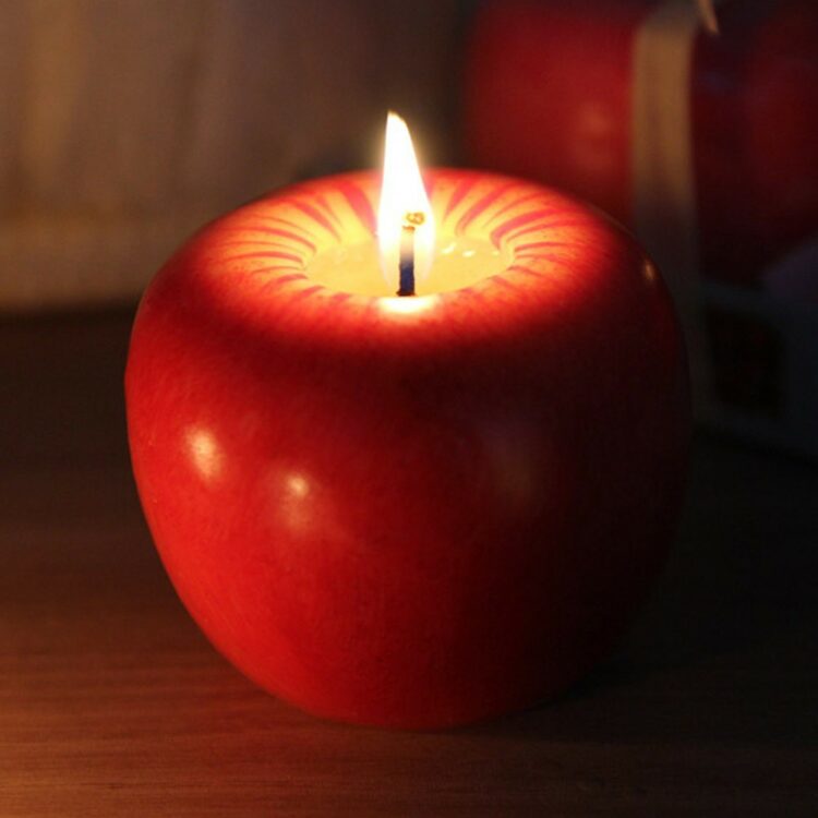 Apple-Shaped Decorative Candle
